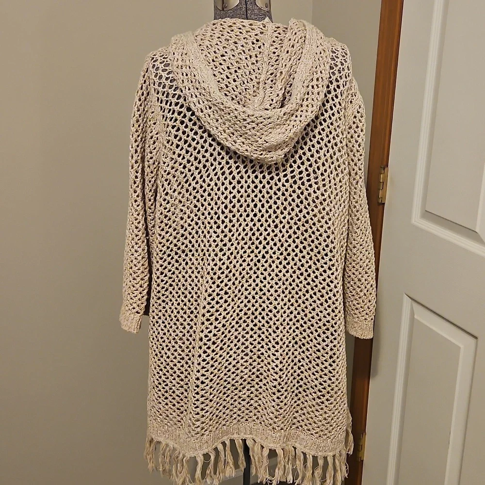 J. Jill Boho Crochet Hooded Jacket - Picture 7 of 9